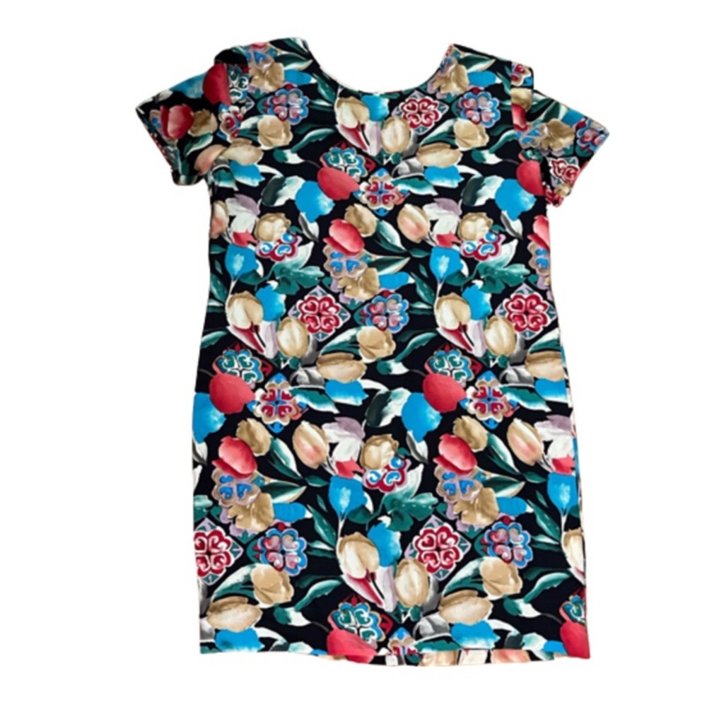 Albert Nipon Floral Print Silk Dress Size 12
